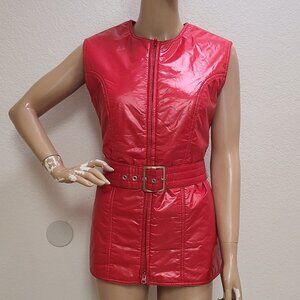 Red Women's Vest with Belt